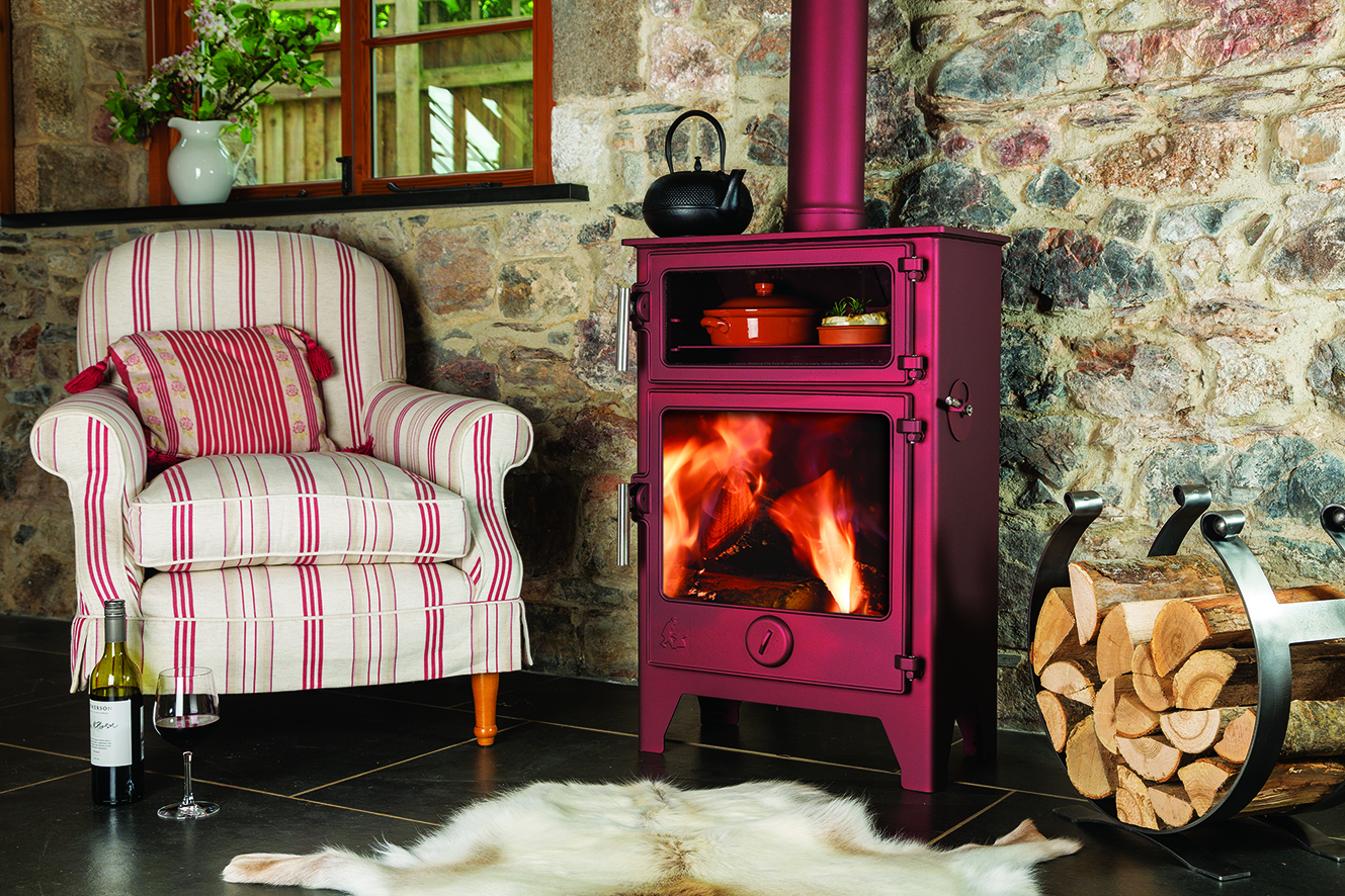Baker W 5 ECO stove with flames web
