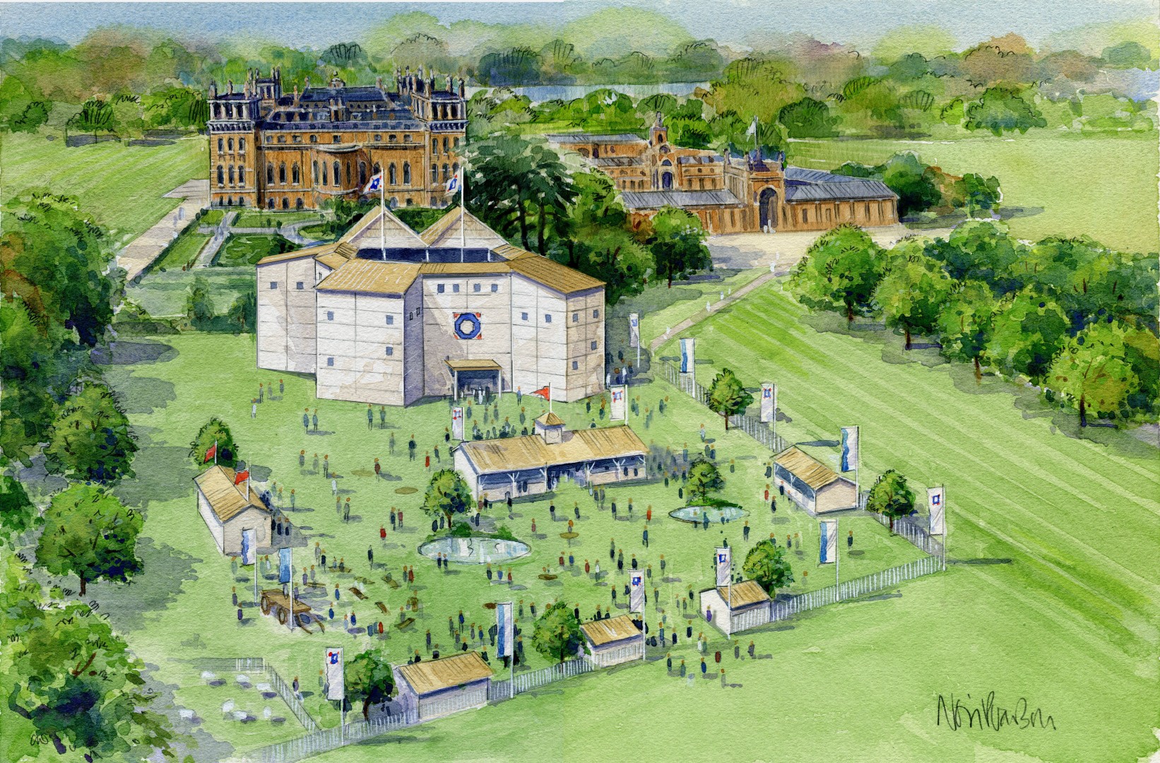 Quintessentially English Shakespeare Rose Theatre New Colour Illustration