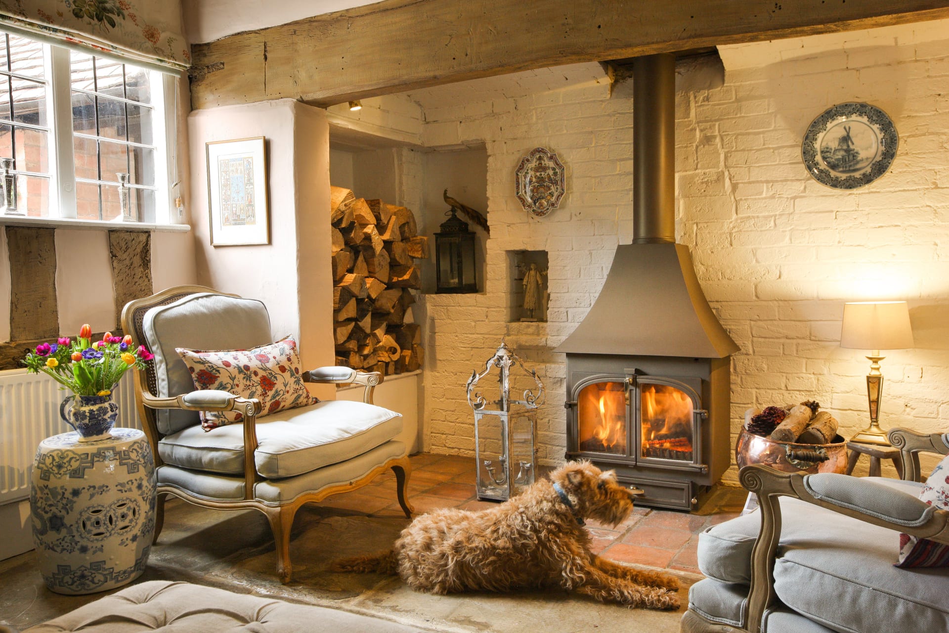Iron and Wood Clearview 650 wood burning stove with High Canopy