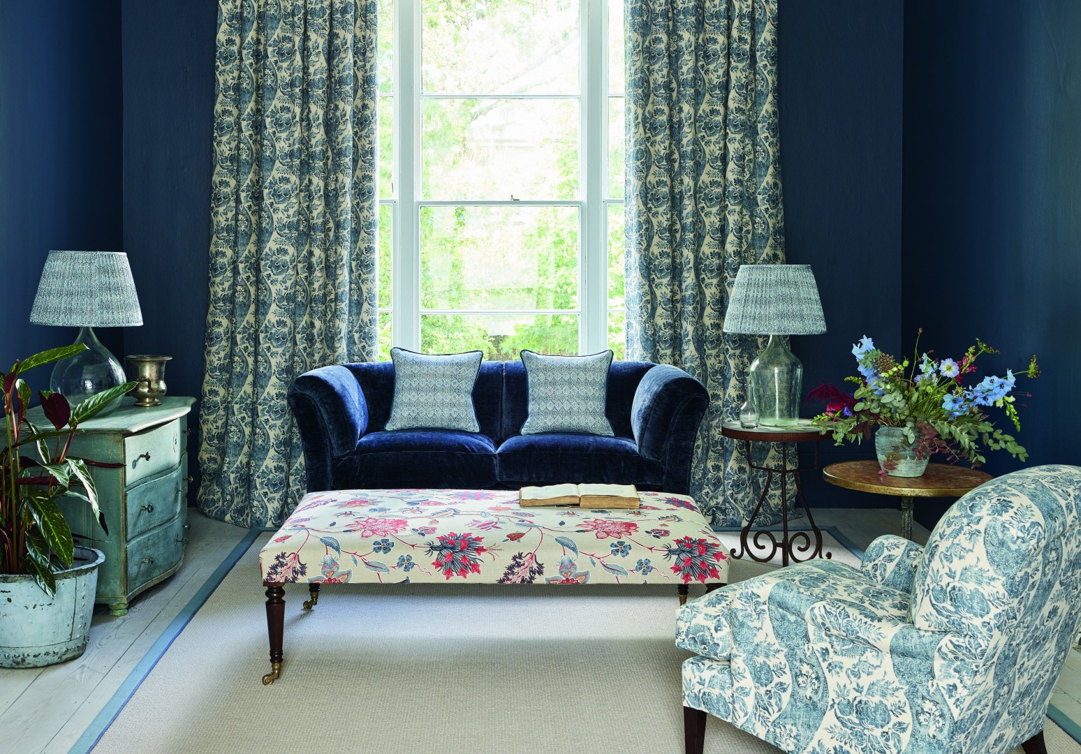 House Doctor June GP&J Baker Blue Sofa Living Room