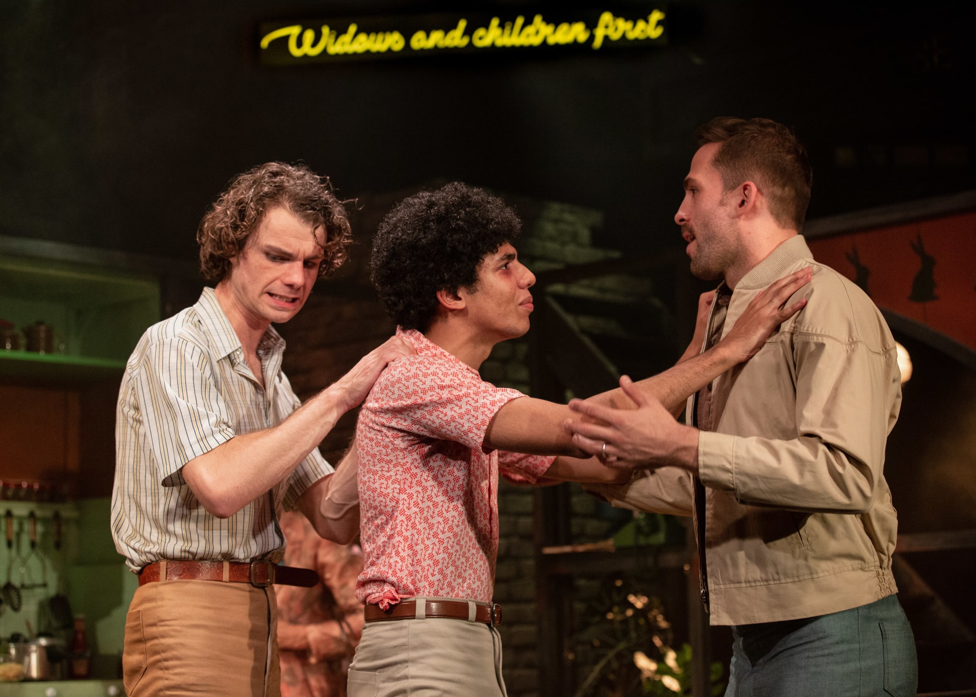 L R Matthew Needham Arnold Jay Lycurgo David and Dino Fetscher Ed   Torch Song. Turbine Theatre. Photo Mark Senior 68 zkmoew