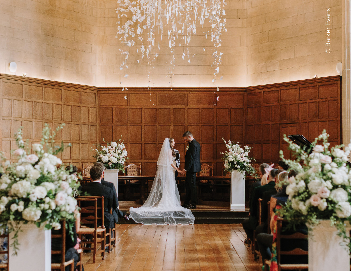 McCall MacBain Hall wedding ceremony photo courtesy of Barker Evans Photography RH