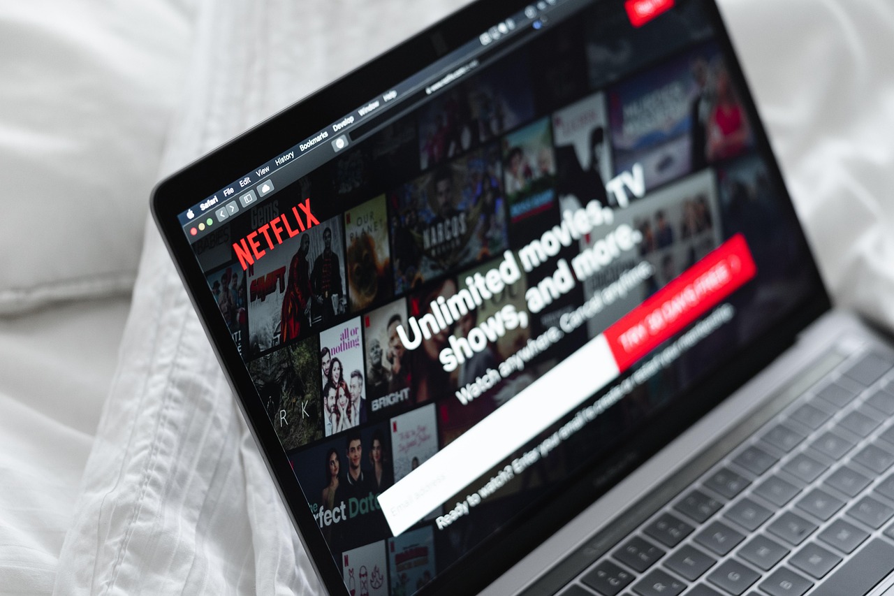Laptop screen showing Netflix