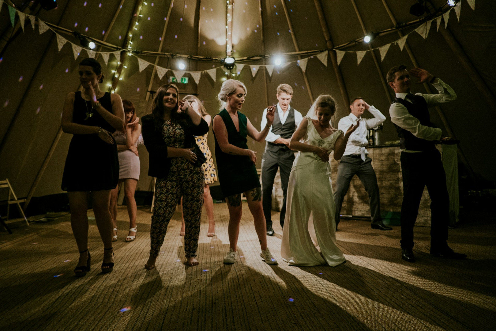 People dancing at a wedding