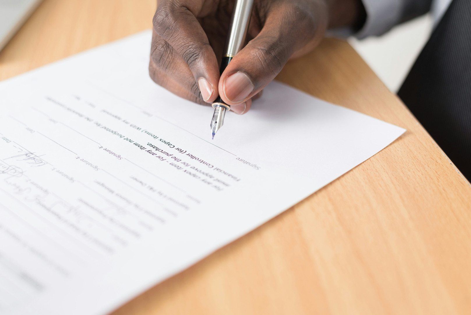 Filling in a paper form