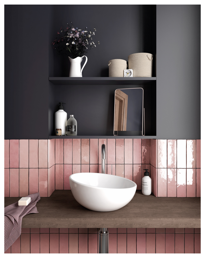 Tileflair Habana Rose tiles over sink